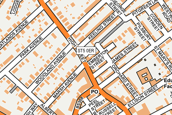 ST5 0ER map - OS OpenMap – Local (Ordnance Survey)