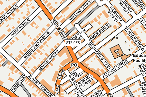 ST5 0ES map - OS OpenMap – Local (Ordnance Survey)