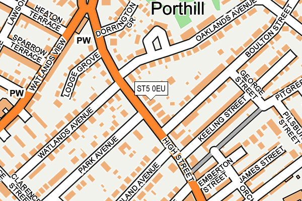 ST5 0EU map - OS OpenMap – Local (Ordnance Survey)