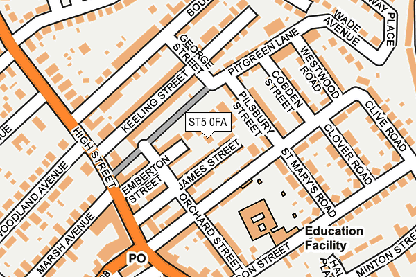 ST5 0FA map - OS OpenMap – Local (Ordnance Survey)