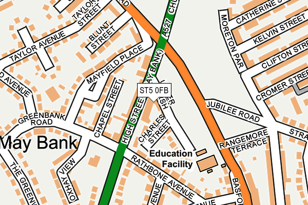 ST5 0FB map - OS OpenMap – Local (Ordnance Survey)