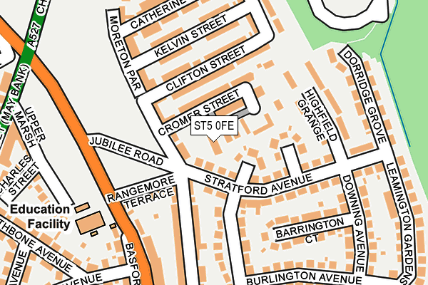 ST5 0FE map - OS OpenMap – Local (Ordnance Survey)