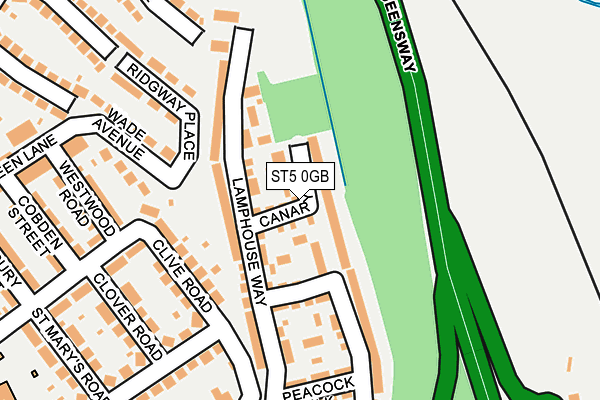 ST5 0GB map - OS OpenMap – Local (Ordnance Survey)