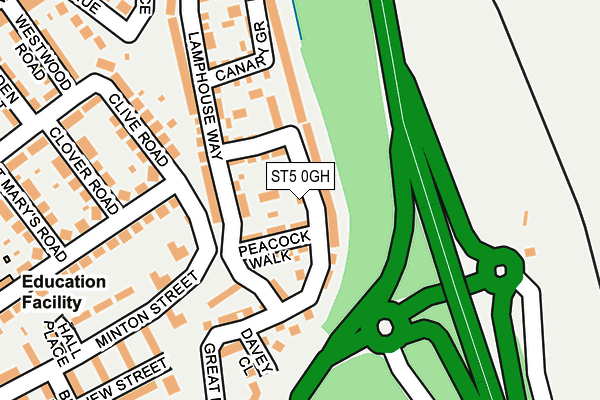 ST5 0GH map - OS OpenMap – Local (Ordnance Survey)