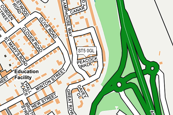 ST5 0GL map - OS OpenMap – Local (Ordnance Survey)