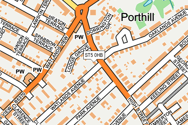 ST5 0HB map - OS OpenMap – Local (Ordnance Survey)