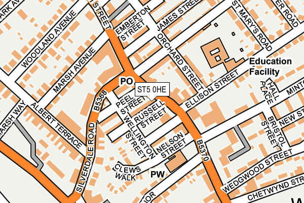 ST5 0HE map - OS OpenMap – Local (Ordnance Survey)