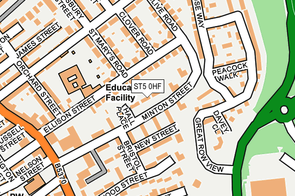 ST5 0HF map - OS OpenMap – Local (Ordnance Survey)
