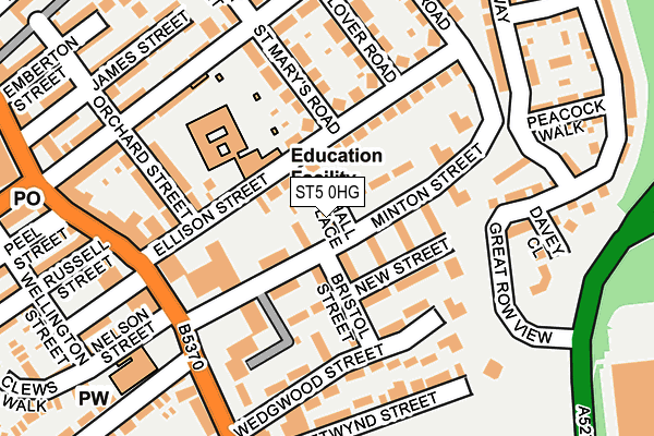 ST5 0HG map - OS OpenMap – Local (Ordnance Survey)