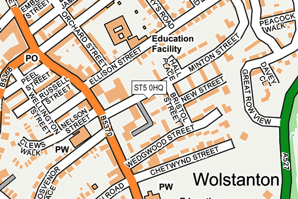 ST5 0HQ map - OS OpenMap – Local (Ordnance Survey)