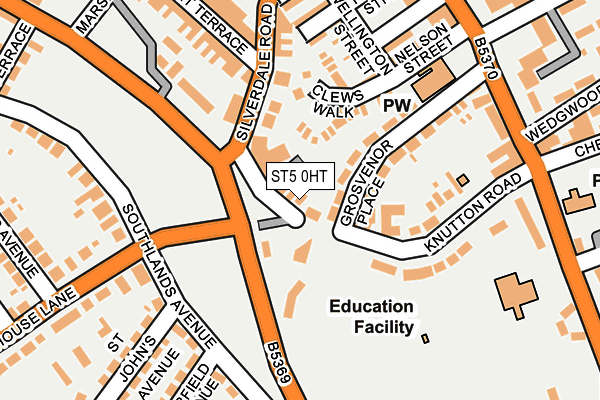 ST5 0HT map - OS OpenMap – Local (Ordnance Survey)