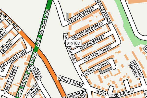 ST5 0JD map - OS OpenMap – Local (Ordnance Survey)