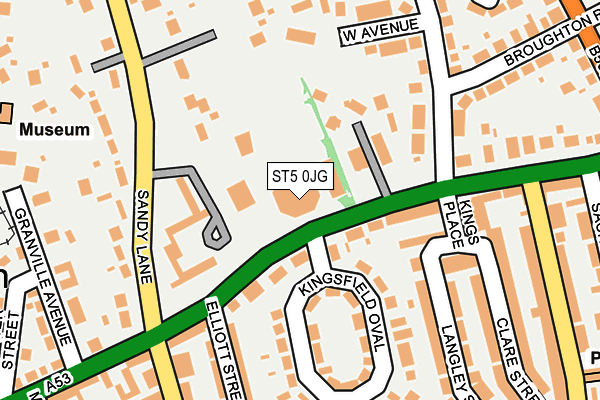 ST5 0JG map - OS OpenMap – Local (Ordnance Survey)