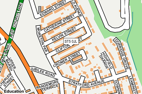 ST5 0JL map - OS OpenMap – Local (Ordnance Survey)
