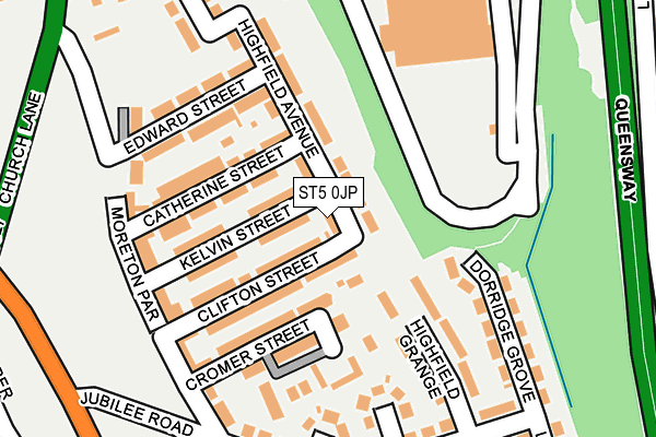 ST5 0JP map - OS OpenMap – Local (Ordnance Survey)