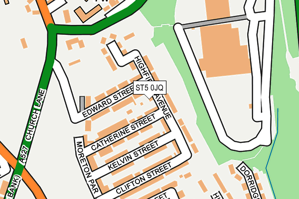 ST5 0JQ map - OS OpenMap – Local (Ordnance Survey)