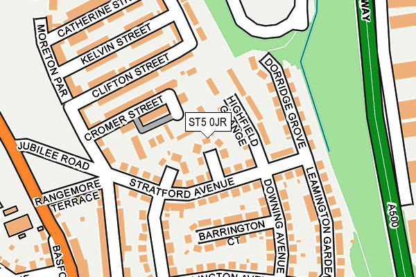 ST5 0JR map - OS OpenMap – Local (Ordnance Survey)