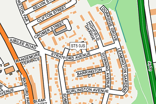 ST5 0JS map - OS OpenMap – Local (Ordnance Survey)