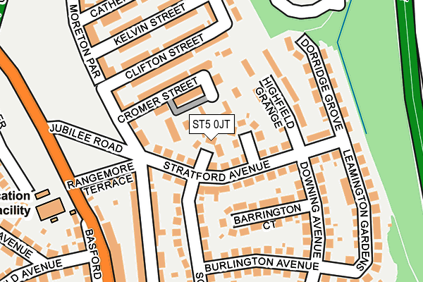 ST5 0JT map - OS OpenMap – Local (Ordnance Survey)