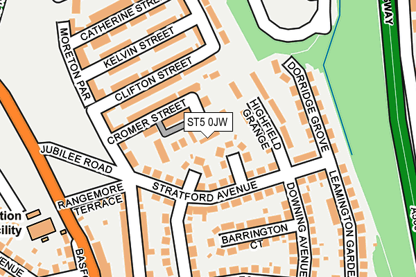 ST5 0JW map - OS OpenMap – Local (Ordnance Survey)