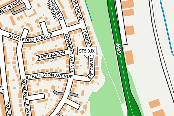 ST5 0JX map - OS OpenMap – Local (Ordnance Survey)
