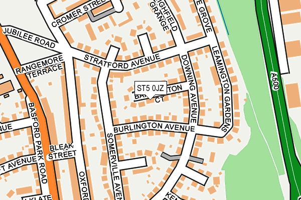 ST5 0JZ map - OS OpenMap – Local (Ordnance Survey)