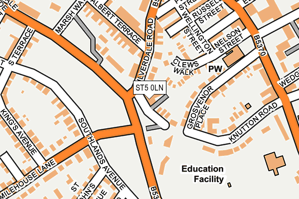 ST5 0LN map - OS OpenMap – Local (Ordnance Survey)