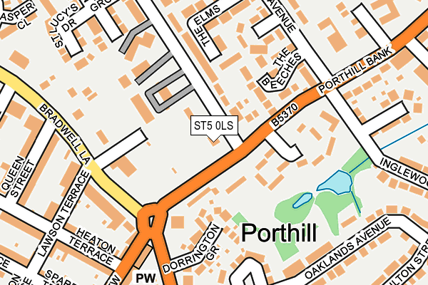 ST5 0LS map - OS OpenMap – Local (Ordnance Survey)
