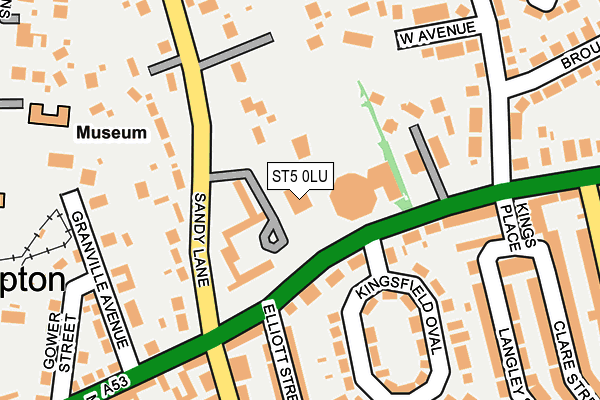 ST5 0LU map - OS OpenMap – Local (Ordnance Survey)