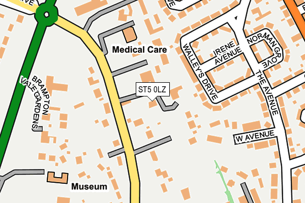 ST5 0LZ map - OS OpenMap – Local (Ordnance Survey)