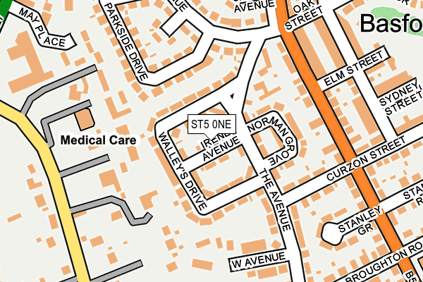 ST5 0NE map - OS OpenMap – Local (Ordnance Survey)