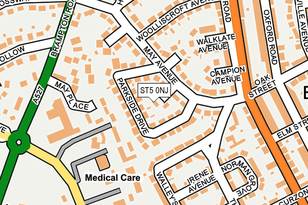 ST5 0NJ map - OS OpenMap – Local (Ordnance Survey)