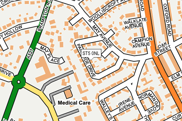 ST5 0NL map - OS OpenMap – Local (Ordnance Survey)