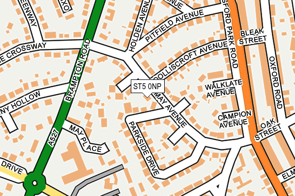 ST5 0NP map - OS OpenMap – Local (Ordnance Survey)