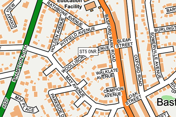 ST5 0NR map - OS OpenMap – Local (Ordnance Survey)