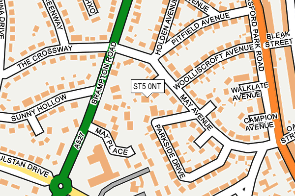 ST5 0NT map - OS OpenMap – Local (Ordnance Survey)