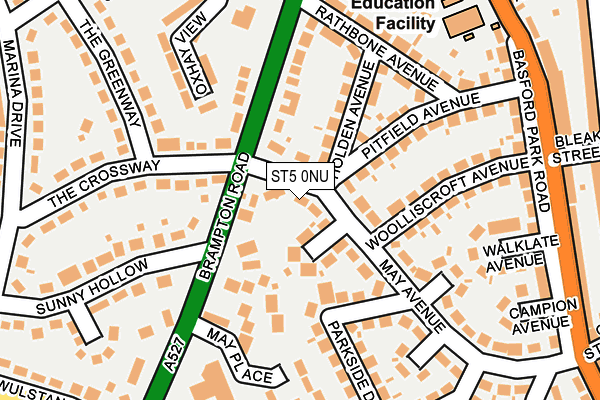 ST5 0NU map - OS OpenMap – Local (Ordnance Survey)
