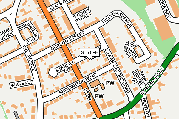 ST5 0PE map - OS OpenMap – Local (Ordnance Survey)