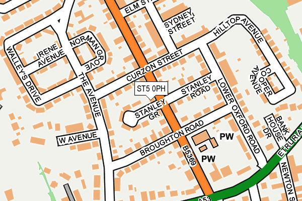 ST5 0PH map - OS OpenMap – Local (Ordnance Survey)
