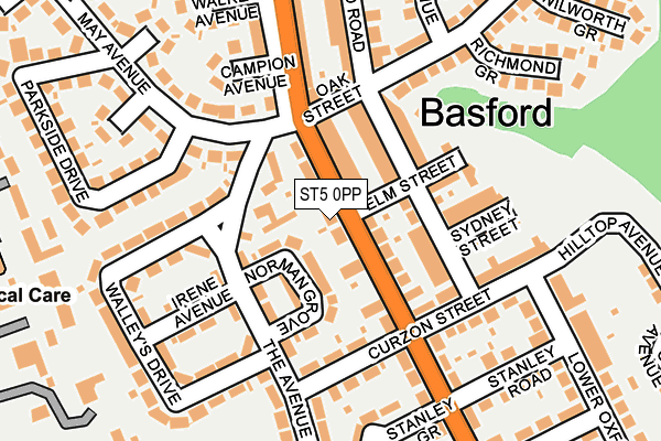 ST5 0PP map - OS OpenMap – Local (Ordnance Survey)