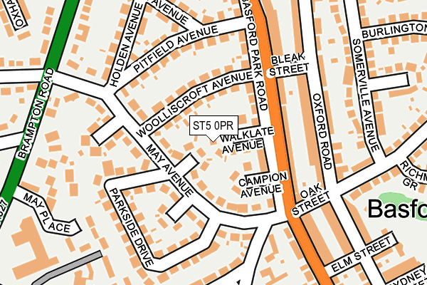 ST5 0PR map - OS OpenMap – Local (Ordnance Survey)