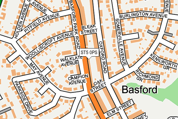 ST5 0PS map - OS OpenMap – Local (Ordnance Survey)