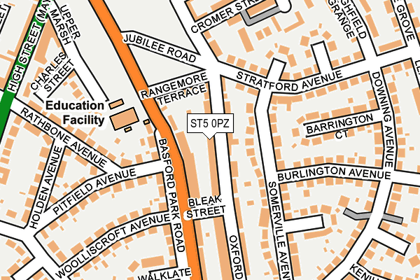 ST5 0PZ map - OS OpenMap – Local (Ordnance Survey)