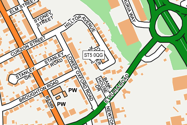 ST5 0QG map - OS OpenMap – Local (Ordnance Survey)