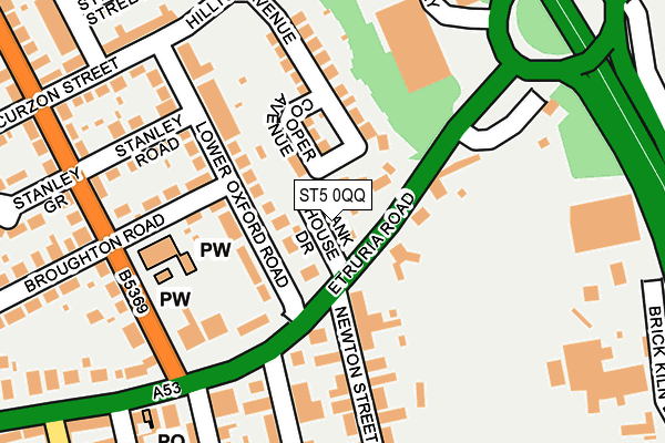 ST5 0QQ map - OS OpenMap – Local (Ordnance Survey)