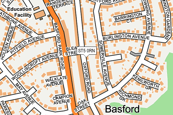 ST5 0RN map - OS OpenMap – Local (Ordnance Survey)