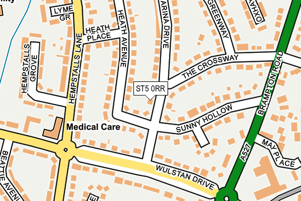 ST5 0RR map - OS OpenMap – Local (Ordnance Survey)