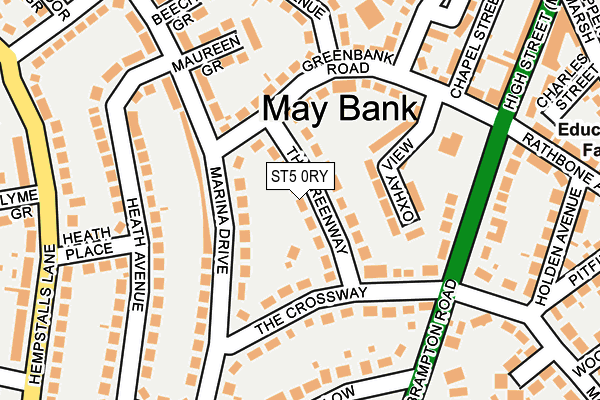 ST5 0RY map - OS OpenMap – Local (Ordnance Survey)