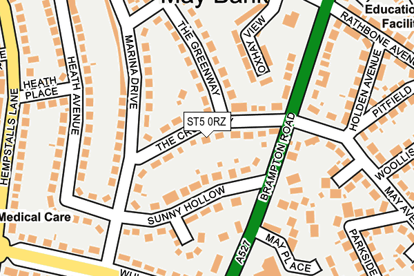 ST5 0RZ map - OS OpenMap – Local (Ordnance Survey)