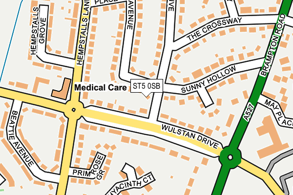 ST5 0SB map - OS OpenMap – Local (Ordnance Survey)